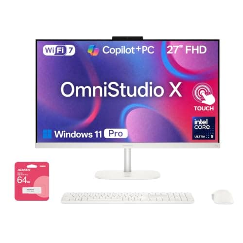 HP OmniStudio X 27" Touchscreen All-in-One Desktop, Intel Core Ultra 5 325