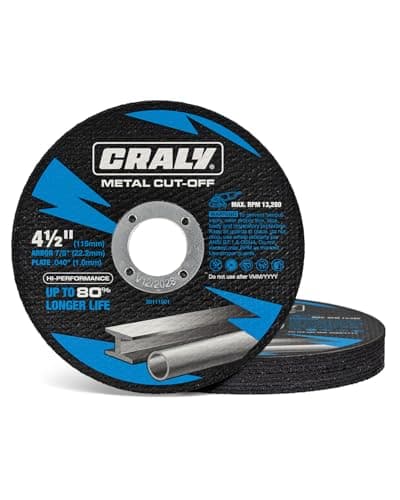 CRALY 4-1/2 Inch Cut-Off Wheels for Cutting Metal & Stainless Steel, Professional Grade Ultra Thin Metal Cutting Disc for Angle Grinder & Die Grinder, 7/8 in Arbor, 10-Pack(30111501-10)