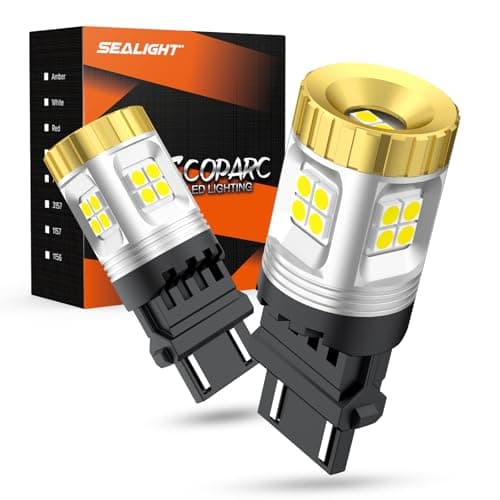 SEALIGHT Reverse Light Bulb, 1200% Brighter 3157 LED Bulb, 3156 3056 3057 4157 LED Light White for Taillight Backup light DRL Brake Parking Signal Lights (Pack of 2)