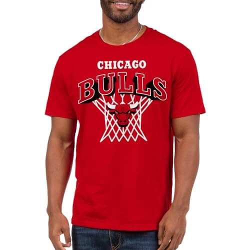 Chicago Bulls NBA Nothing But Net Team Logo - Adult Short Sleeve Fan T-Shirt for Men and Women