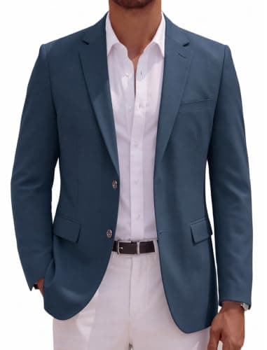 COOFANDY Men Casual Sport Coats Blazers Lightweight Suit Jacket,Dark Blue,S