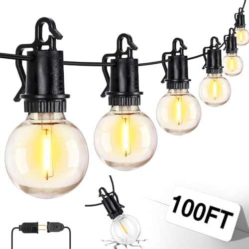 ZJOJO 100FT Outdoor String Lights, Outdoor Lights for Patio