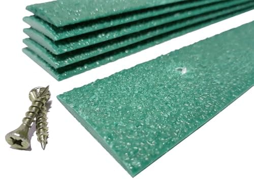 Anti-Slip Decking Strips - Pack of 5 (16" x 2") Heavy Duty GRP Non-Slip Treads for Outdoor Steps, Ramps & Decks - Weatherproof, Easy to Install, Long Lasting Safety Grip (Green)