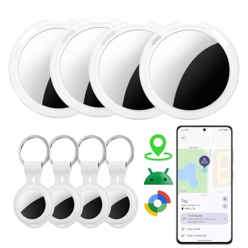 Tracker Tags-4 Pack for Android Key Finders 2 Year Battery Life Replaceable