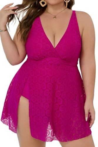 COCOPEAR Tankinis Plus Size Swimsuit for Women Mesh Tankini Tops High Waisted Bikini Bottoms Sexy Tummy Control Swimsuit