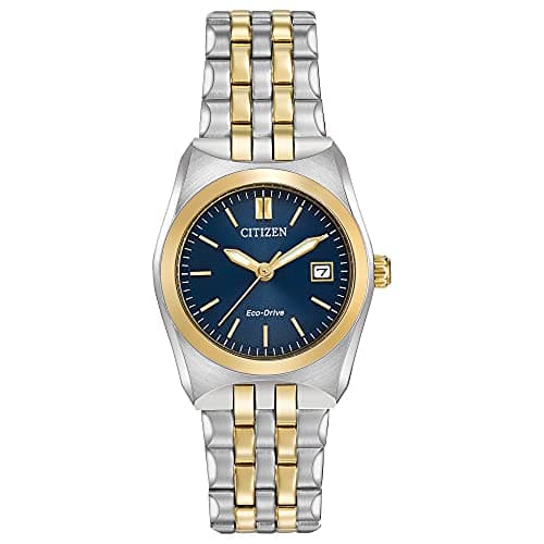 Citizen Women's Eco-Drive Corso Classic Watch in Two-Tone Stainless Steel, Blue Dial (Model: EW2294-53L)