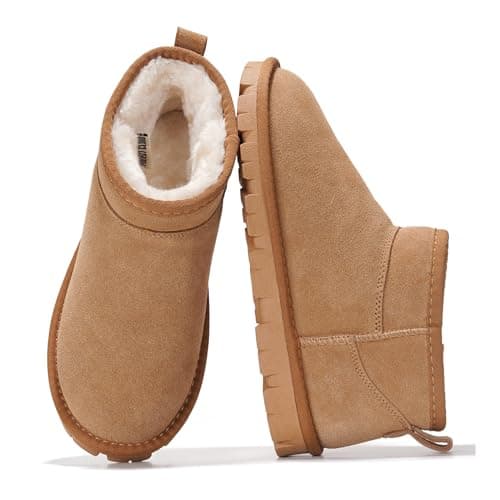Project Cloud 100% Genuine Leather Womens Boots Fur-Lined Ankle Boots Women