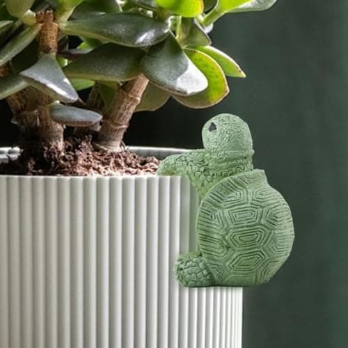 Restynic Turtle Flower Pot Hugger, Resin Planter Edge Ornament