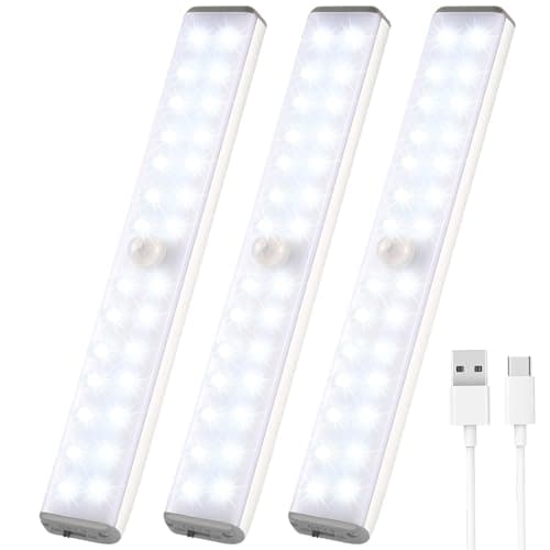 LED Closet Light Motion Activated,28LED Type-C Under Cabinet Lights, Homelife Motion Sensor LED Lights, Stick-on Anywhere Battery Operated Motion Sensor Night Light for Closet Hallway Stairway Lamp