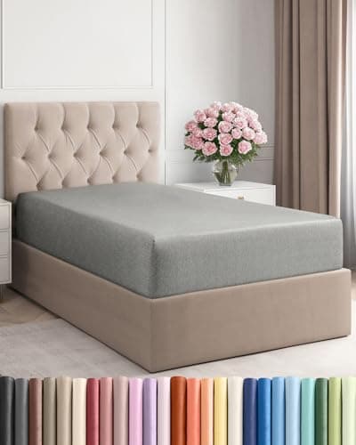 Twin XL Fitted Bed Sheet - College Dorm Bed Fitted Sheet Only - Dorm College Bedding w/ 8-16 Inch Deep Pockets - Soft, Breathable & Wrinkle Free - Easy-Care, Fade and Shrink Resistant - Heathered Grey