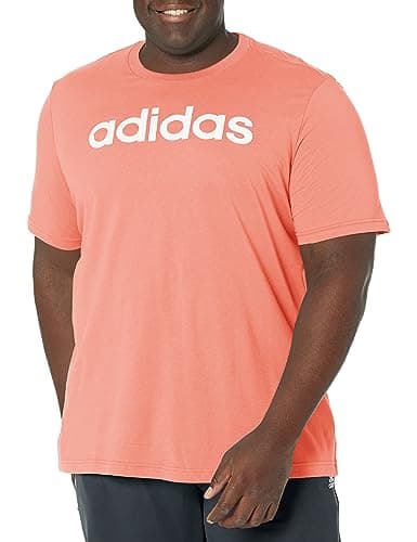 adidas Men's Essentials Single Jersey Linear Embroidered Logo T, Wonder Clay, Small