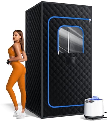 pikulLA Portable Sauna for Home, Personal Portable Steam Sauna Tent with 1200W 3L Steamer Heater, 15 Levels, Remote Control, Foldable Chair, Cozy Big Size 36 * 36 * 71 inches