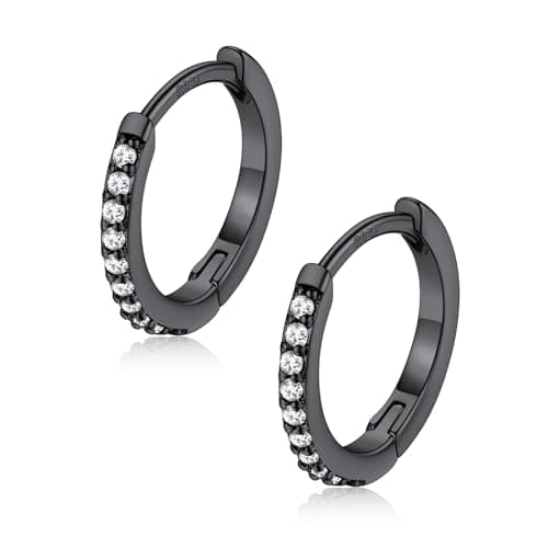 FaithHeart 925 Sterling Silver Post Small CZ Huggie Hoop Earrings for Women