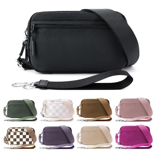 IBEE Dual Wristlet Wallets for Women RFID Blocking Crossbody Wallets Purse with ID Window Large Wristlet Purse Nylon Zipper Phone Wallet 2 Straps