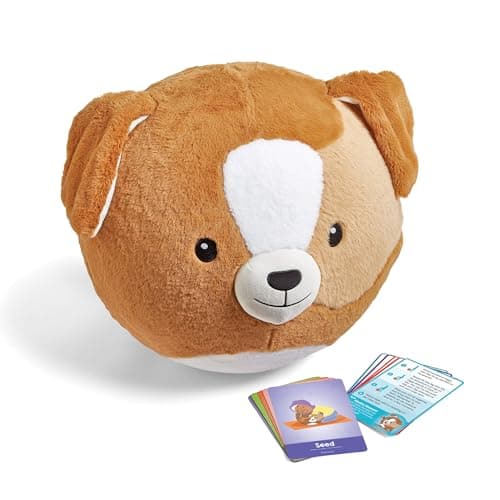 hand2mind Puppy BubblePlush Yoga Ball Buddy, Yoga Ball for Kids, Calming Corner Items, Kids Exercise Equipment, Occupational Therapy Toys, Sensory Toys, Active Play for Ages 3 and Up