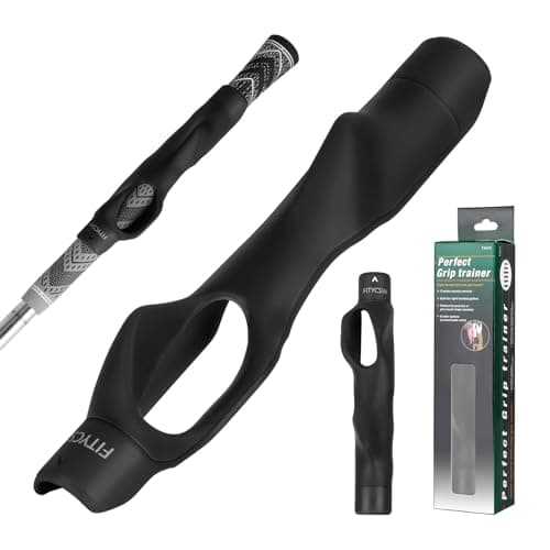 Fitycsw Golf Grip Trainer,Club Grips,Golf Training Aid,Golf Grip Kit,Golf Training Equipment to Improve Hand Positioning（Black）
