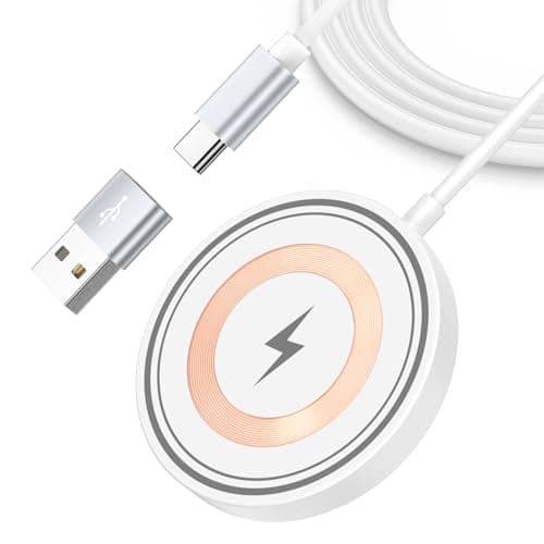 Magnetic iPhone Wireless Charger Fast Charging Pad for MagSafe Charger for iPhone 17 Pro Max Air 16e 16 Pro Max 16 Plus 15 14 13 12, 15W Wireless MagSafe Charging Pad with Type C+USB A Charging Ports