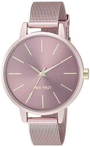 Nine West Women's NW/2280PKPK Pink Mesh Bracelet Watch