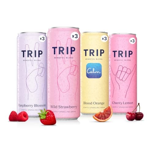 TRIP Calm Drink, Non-Alcoholic Adaptogen Mocktail Citrus Berry Variety 12pk
