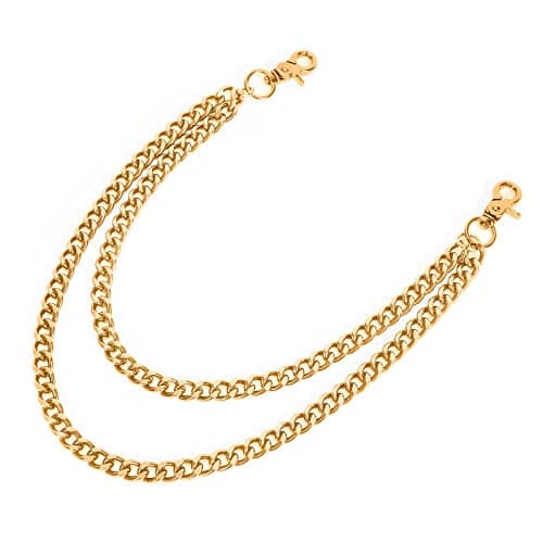WERFORU Men Women Heavy Duty Wallet Chain Hip Hop Punk Jeans Chain Biker Motorcycle Keychain,gold-21.6" Length