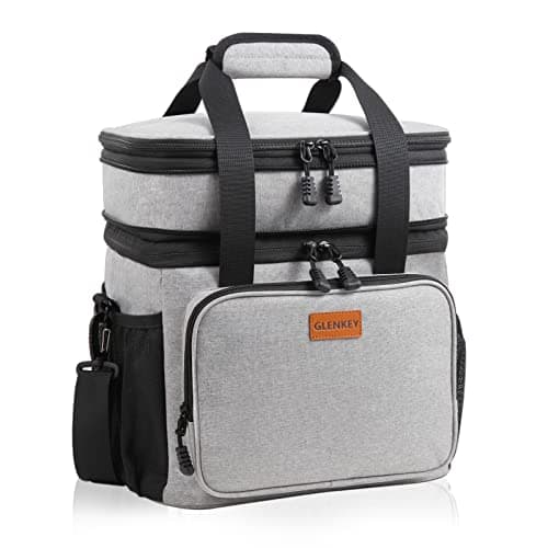 GLENKEY Expandable Lunch Box Insulated Leakproof Cooler Bag Work Outdoor