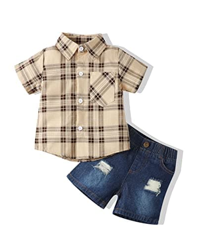 Renotemy Toddler Baby Boy Outfits Short Sleeve Toddler Boy Clothes Spring Summer Baby Boy Clothes 18-24 Months