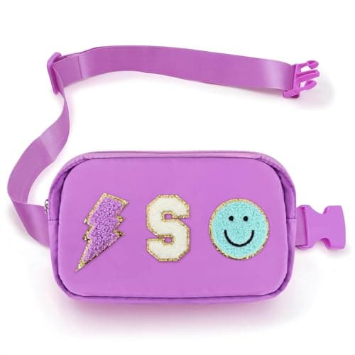 PainZieteg Fanny Pack for Girls Chenille Letter Belt Bag Crossbody for Kids