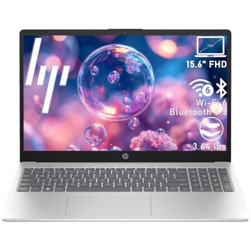 HP 15.6" FHD Laptop Computer, Customized 8GB DDR4 RAM, 256GB SSD, Intel N100 Processor, Wi-Fi 6, Bluetooth 5.3, Windows 11 Home, Silver, Long Battery Life Laptop for Daily School and Home use