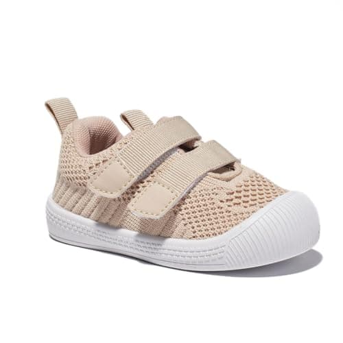 Newsonet Baby Shoes Boys Girls First Walking Non Slip Walker Infant Mesh Sneakers Breathable 6 9 12 18 24 Months Khaki Size 18-24 Months Toddler