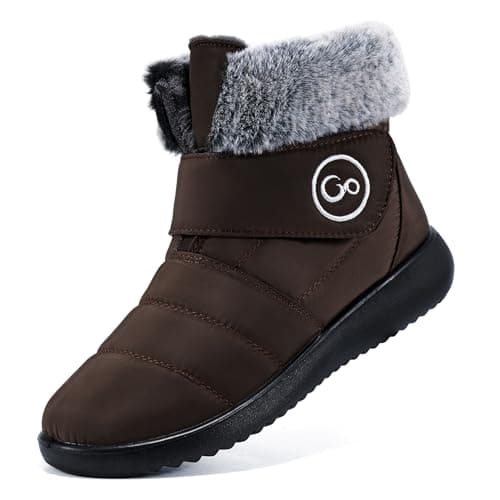Aomigoct Women Winter Snow Boots: Fur Lined Warm Slip On Boots for Women Waterproof Booties Comfortable Outdoor