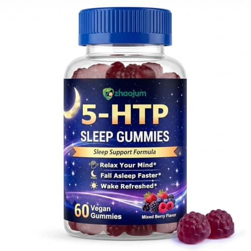 ZhaoJum 5HTP Sleep Gummies for Adults, Helps Asleep Faster, 60 Count