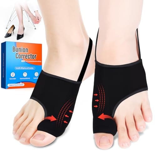 2PCS Bunion Corrector for Women & Men - Toe Alignment Corrector with Splint & Pads for Hallux Valgus Pain Relief, Toe Separator for Day/Night Support, New Anti Slip Gel Strap for Big Toe Straightener