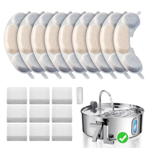 Smartoo Official 9 PCS Filters & 9 Sponges for 7L/236oz Dog Water Fountain