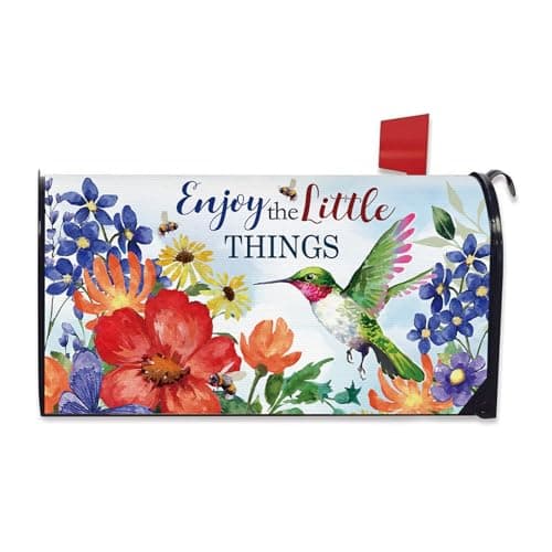 FBCOO Spring Summer Hummingbird Flower Mailbox Cover Magnetic Standard Size