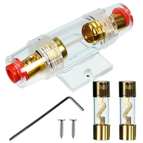 VIBICCK 1Pcs 4-8 Gauge AWG in-line 20A AGU Fuse Holder with 20 Amp AGU Fuses for Car Audio, Alarm, Amplifier, Compressors, Waterproof Inline Fuse Holder (20A)