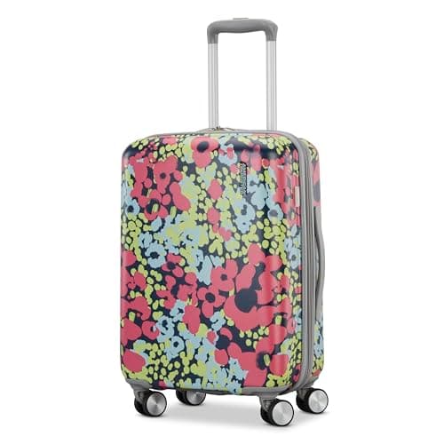 American Tourister Moonlight II Hardside Expandable Luggage with Spinner Wheels, Poppy Pattern, Carry-On 20-Inch