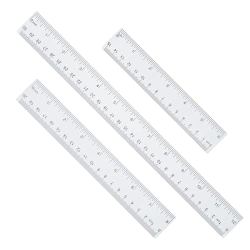 LAGEBONA Ruler 12 Inch 8 Inch 6 Inch Rulers,Bulk for Classroom School Supplies for Kids，Clear Ruler，mm Ruler，Ruler Set