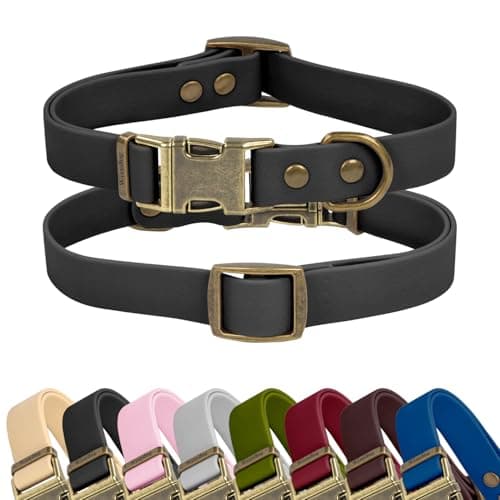 Wisedog Rubber Dog Collar with Quick Release, XS 8.5"-12", Black