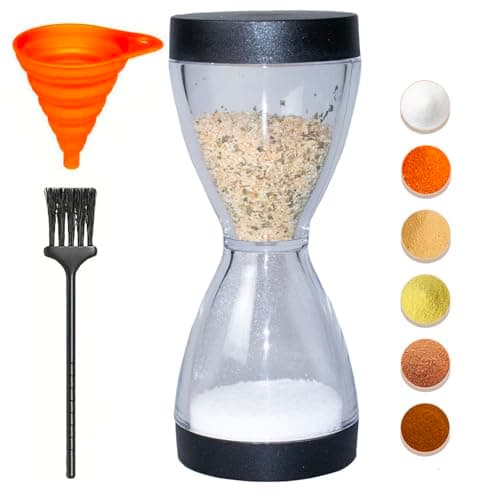 2 in 1 Salt and Pepper Shakers, Travel Salt Shaker for Salt and Pepper with Airtight Lid, Mini Salt Dispenser for Camping Kitchen, Car Camping, Outdoors, Backpack, BBQ Picnic, Lunch Boxes
