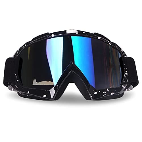 4-FQ Motorcycle Goggles Dirt Bike ATV Goggles (Black frame+Color lens)