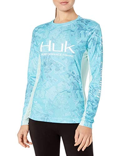 Huk Womens Subphantis Icon X Long Sleeve Shirt | Long-Sleeve Performance Shirt with UPF 50+ Sun Protection & Moisture Transport, Boca Grande, Medium