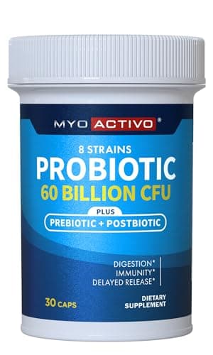 MyoActivo 60 Billion CFU Probiotic, Tri-Blend, 8 Strains, 30 Capsules