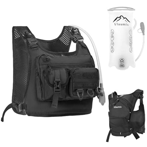 Hydration Backpack with 2L Water Bladder, Lightweight Running Vest for Women Men, 6L Breathable Adjustable Water Backpack with Reflective Strips for Hiking, Cycling, Marathon