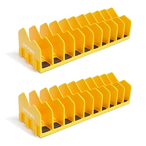 pexwo Plier Organizer, Plier Rack, Plier Holder and Cutter Organizer with Non-Slip Rubber Base, Tool BoxOrganizer, PlierOrganizer for Tool Box Drawer, 20 slots, ToolStorage, PlierRack (2 PC-Yellow)