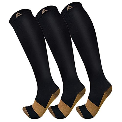 FuelMeFoot 3 Pack Compression Socks For Women Men Knee High Socks 15-20mmHg soccer socks fun copper ankle thick stockings women 10-13 gifts christmas accessories