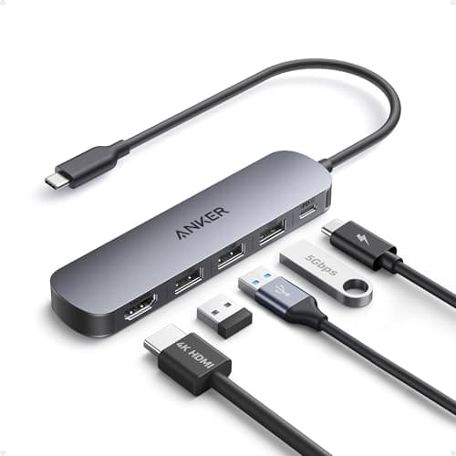 Anker USB-C Hub, 5-in-1 USB Hub for Laptops, 4K HDMI Multiport Adapter