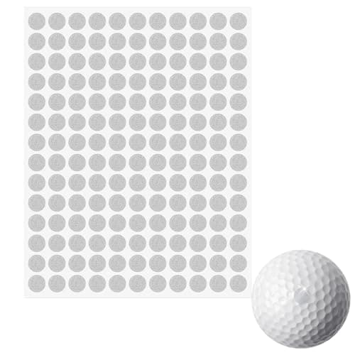 Styquenzer Golf Ball Stickers 154 Dots 0.25" White Reflective Dot Stickers for Golf Club & Ball, Weatherproof Sticker with High-Reflective Glass Beads for Monitor, Simulator, High-Speed Cameras