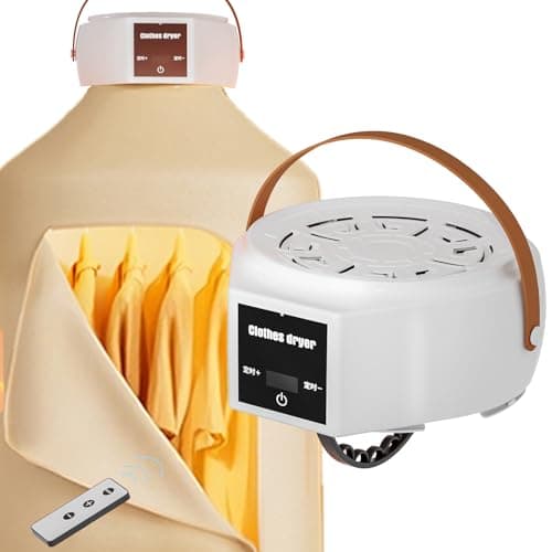 Portable Clothes Dryer, 600W Compact Foldable Mini Dryer Machine with Adjustable Timer, Quiet Fast-Drying Electric Travel Clothes Dryer for RV, Apartment, Home, Hotel Room
