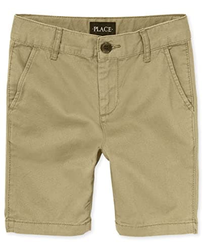 The Children's Place boys Stretch Chino Shorts, Flax, 14