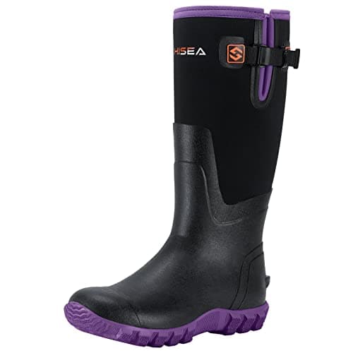 HISEA Women's Tall Neoprene Rain Boots Waterproof Rubber Garden Boot